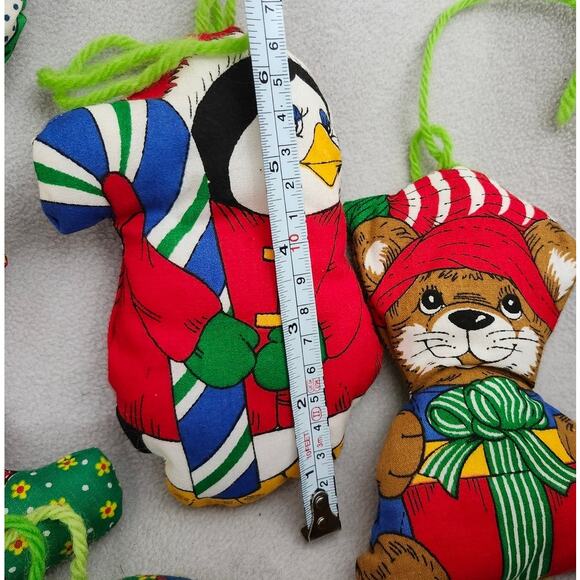 Lot 8 Vintage Plush Fabric Christmas Ornaments Primitive Drummer Noel Stuffy - Picture 7 of 8